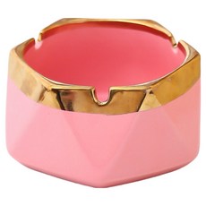 Cashirich 彩色設計菸灰缸 11.6 x 5.8 cm, 粉紅色 + 金色, 1個