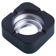 Cashrich 北歐風格方形菸灰缸 9 x 9 x 3.5 cm, 黑色, 1個