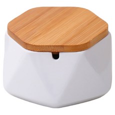 CashRich 簡約設計菸灰缸 11.6 x 5.8 cm + 附蓋套組, 1個, 白色