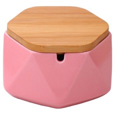 CashRich 簡約設計菸灰缸 11.6 x 5.8 cm + 附蓋套組, 1個, 粉紅色
