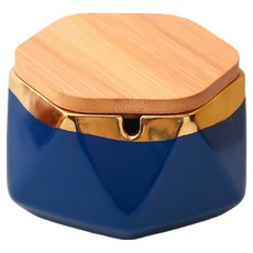 Cashrich 彩色設計菸灰缸 11.6 x 5.8 cm + 附蓋套組, 1個, 深海軍藍