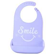 소울리치 튼튼하고 편리한 성인용 턱받이 L 29 x 45 cm, 퍼플스마일, 1개