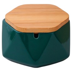 CashRich 簡約設計菸灰缸 11.6 x 5.8 cm + 附蓋套組, 1個, 深綠色