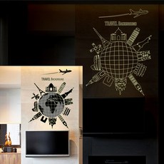 WE CHAMP 世界城市景觀夜光壁貼 WTB-734, 黑色 + 灰色