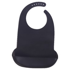 소울리치 튼튼하고 편리한 성인용 턱받이 XL 35.5 x 52 cm, 블랙, 1개