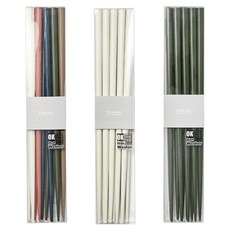 TAMAKI 堅固現代感筷子3種 x 5p套組, 1套, 混色, 白色, 綠色, 筷子3種 x 5p