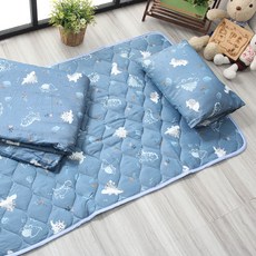 E-ROU 伊柔寢飾 3M吸濕排汗天絲兒童睡墊3件組, 睡墊 + 枕頭 + 涼被, 恐龍探險