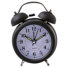 微笑可愛指針式桌上型鬧鐘 8.2 x 4.5 x 11.5 cm, 黑色