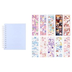 투데이리빙 포토앨범 + 카툰스티커 10p 세트 R79094, 베이비블루, 60매