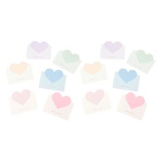 Eumes 馬卡龍色愛心迷你卡, 12個, 混合色