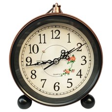Misoroun 復古指針式桌鐘 13.5 x 4.8 x 15.5 cm, 復古花卉