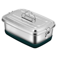 小麥購物 不鏽鋼便當盒 雙層兩分隔 L730 2L, 1個, 銀色