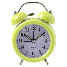 微笑可愛指針式桌上型鬧鐘 8.2 x 4.5 x 11.5 cm, 綠色