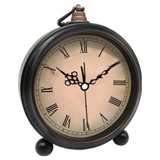 Misoroun 復古指針式桌鐘 13.5 x 4.8 x 15.5 cm, 灰色羅馬數字