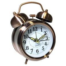 微笑可愛指針式桌上型鬧鐘 8.2 x 4.5 x 11.5 cm, 紅銅色