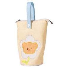 deLi 得力 奶油熊小熊迷你多用途收納化妝包, 黃色, 1個