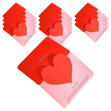 Eumes 愛心訊息迷你卡片 + 信封套組, 粉紅色, 12套