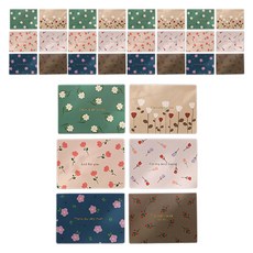 Eumes 金色線條插畫迷你卡片6種組合, 5套, 花朵