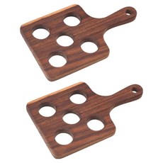 웨루 우드 에그홀더 5구 정사각 핸들, 내추럴혼합, 2개