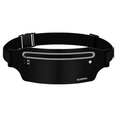 輕便舒適防水跑步腰包, 1個, 黑色