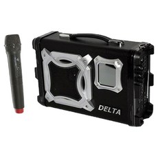 델타 1채널 핸드마이크 60W 블루투스 충전식 앰프, DT-638SM, 블랙