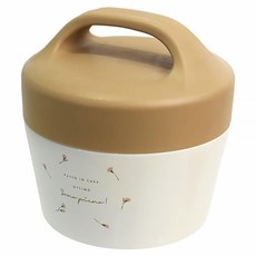 SABU HIROMORI PIANTA 復古文青小花可提式不鏽鋼雙層保冷保溫便當盒 550ml, 1個, 白色