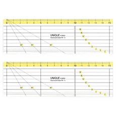 유니크 패치워크 컬러 시접자 15cm, 혼합색상, 2개