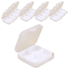 Global Pick 方形4格迷你藥盒 白色 6 x 6 x 2 cm, 14個