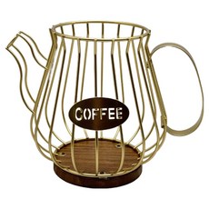 AllHigh 居家裝飾咖啡膠囊收納盒 06 無蓋金色咖啡, 1個, 混合色