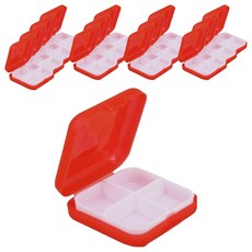 Global Pick 方形4格迷你藥盒 紅色 6 x 6 x 2 cm, 14個