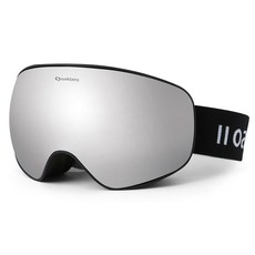 Oaklans M8 滑雪單板護目鏡, 黑色(鏡框), 銀色(鏡面鏡片), 1個