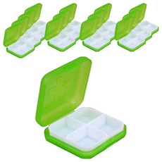 Global Pick 方形4格迷你藥盒 綠色 6 x 6 x 2 cm, 14個