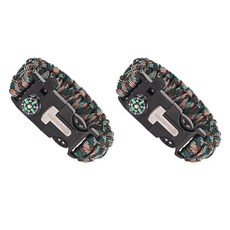 벅703 고강도 파라코드 생존팔찌, 그린믹스, 2개