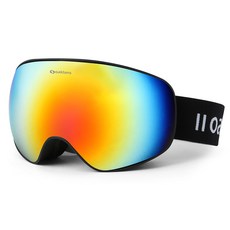 Oaklans M8 滑雪/雪板護目鏡, 黑色(鏡框), 紅色(鏡面鏡片), 1個