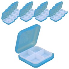 Global Pick 方形4格迷你藥盒 藍色 6 x 6 x 2 cm, 14個