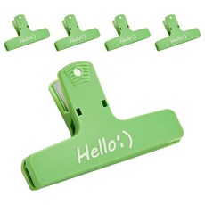 哈囉微笑冰箱磁鐵密封夾 5入, 綠色