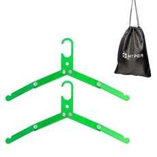 하이퍼플래닛 캠핑 알루미늄 접이식 옷걸이 2p + 보관 파우치, 그린, 1세트