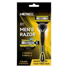 HAOWELL HAOWELL 男性專用5層刀片刮鬍刀 刀柄 + 5片刀片組, 1套