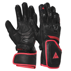 ZILZO 摩托車克維拉長手套 雙手套組 ZX720, 紅黑色