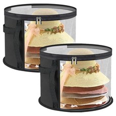 Hanbom Nuri 可折疊帽子收納盒 寬邊帽收納箱, 2個, 黑色