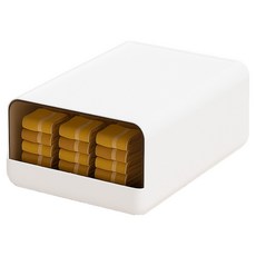 日常重點 隱私半透明抽屜式隔層內衣收納盒 15格, 1個, 白色