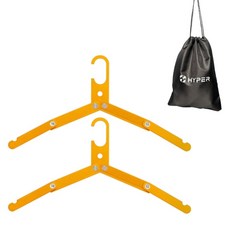하이퍼플래닛 캠핑 알루미늄 접이식 옷걸이 2p + 보관 파우치, 옐로우, 1세트