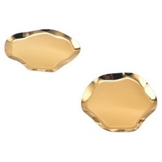 PDS居家裝飾 鵝卵石飾品托盤 2件組, 金色