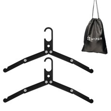 하이퍼플래닛 캠핑 알루미늄 접이식 옷걸이 2p + 보관 파우치, 블랙, 1세트