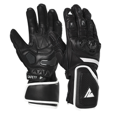 ZILZO 摩托車克維拉長手套 雙手套組 ZX720, 白黑色