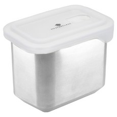 Masterclass 可微波不鏽鋼便當盒 1L, 銀色 + 白色, 1個