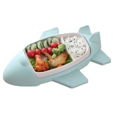 사라사 유아용 비행기 식판세트, 민트, 1세트, 비행기 식판 + 식판