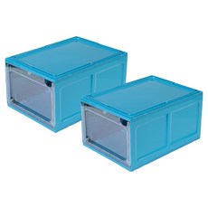耐用省空間鞋子收納盒 BRP578, 藍色, 2個