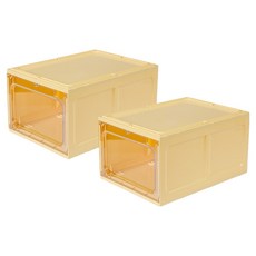 耐用省空間鞋子收納盒 BRP578, 黃色, 2個