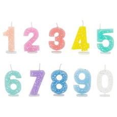 your Candle Grande 亮粉數字蠟燭 New All Number 10件組 綜合色, 1套, 無香, 10g